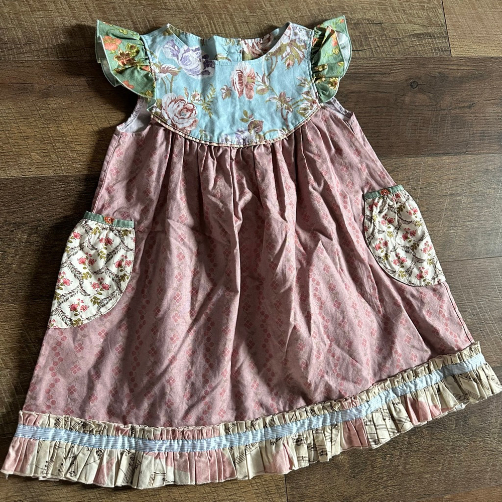 Girls Platinum by Matilda Jane Pink Floral Casual Dress Size 6